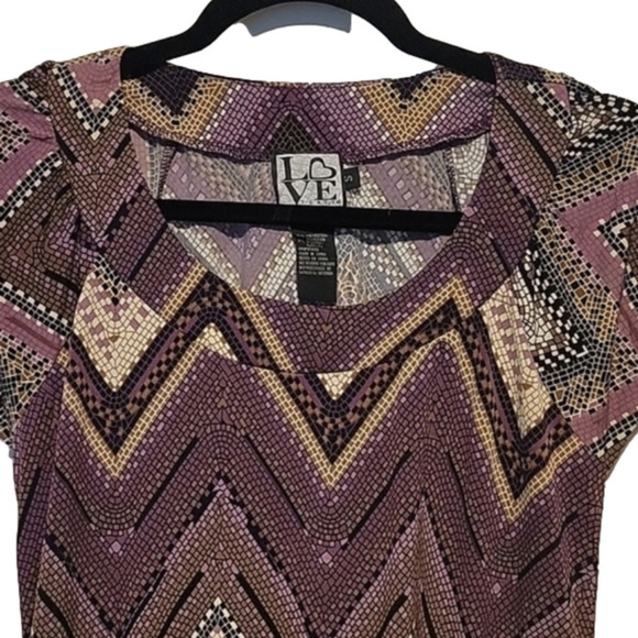 Love Tease Purple and Brown Blouse Small Pre-owned - Picture 2 of 7
